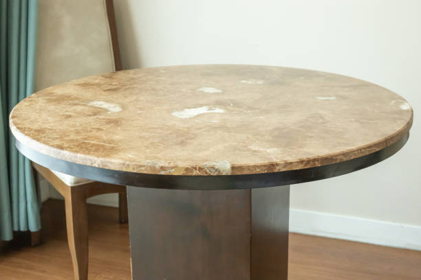istock Round marble table interior background for mockup product display 1993775839