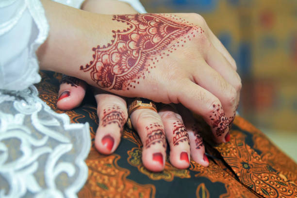 istock two hands decorated with henna art 1993836098