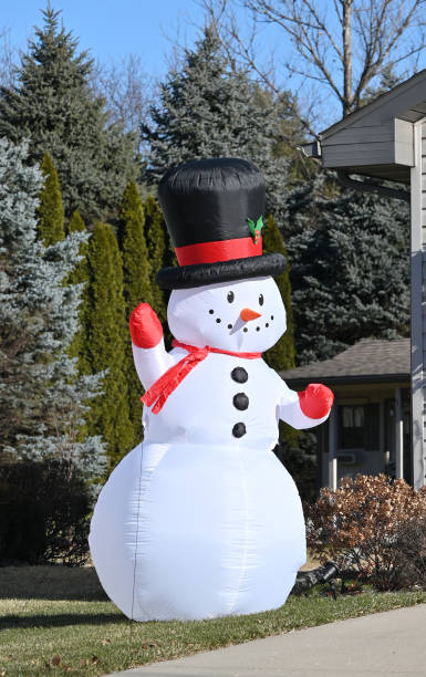 istock Big Inflated Christmas Snowman 1993866989