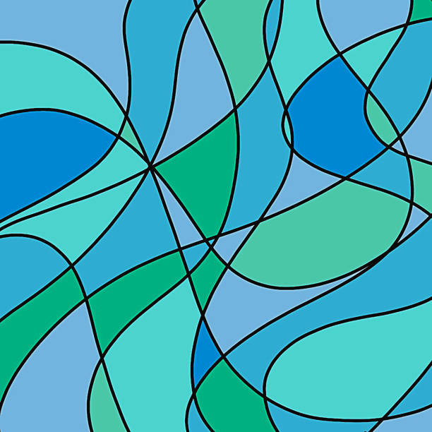 Abstract blue seamless pattern background. Abstract blue colorful vintage wave line curve seamless pattern background. Retro Minimalist wallpaper. Ideal for wallpaper,theme. card, web title,online post or more use. illusion pattern circle image created 1960s stock illustrations