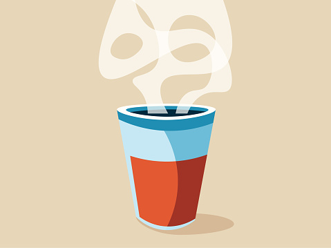 Vector illustration of a coffee paper cup in a hand drawn style.