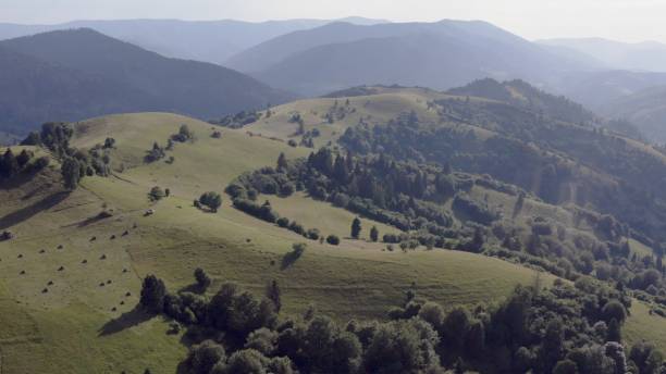 istock Carpathian Mountain Range in Summer: Lush Green Aerial Panorama 1993912599