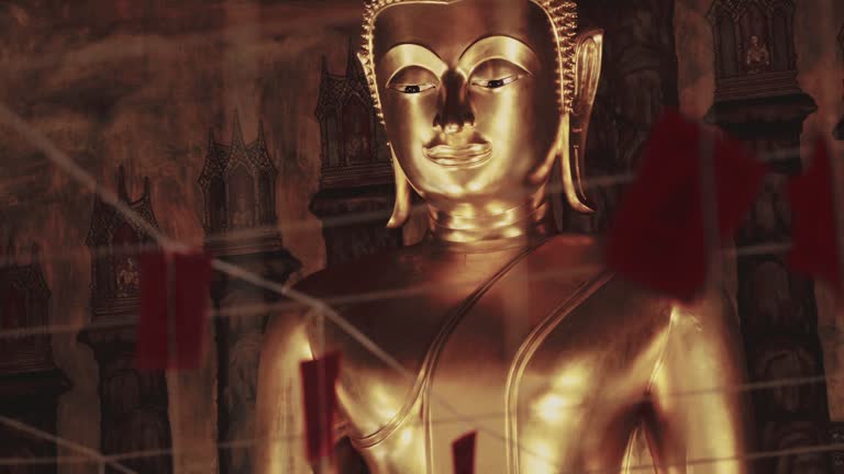 Head of a golden Buddha statue in Wat Rakhang