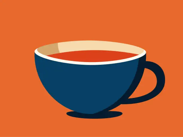 Vector illustration of Coffee cup on colored background