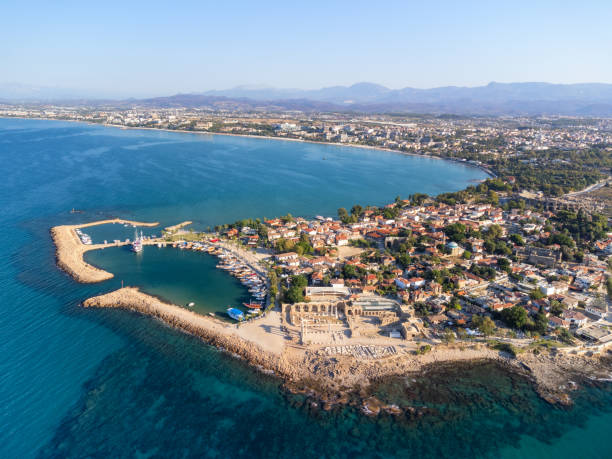 istock Aerial view of Side's peninsula, Turkey 1994043032