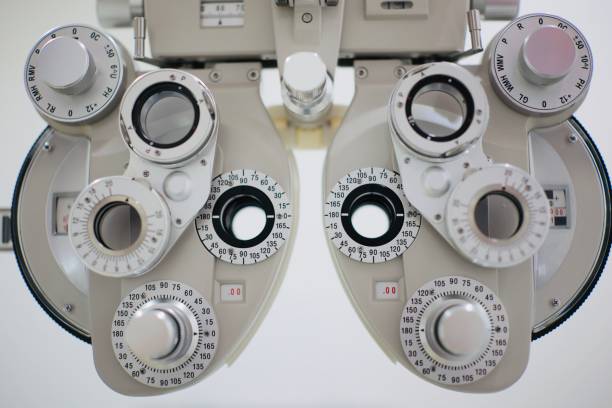 istock Phoropter for eye test, closeup of Phoropter for eye check 1994126740
