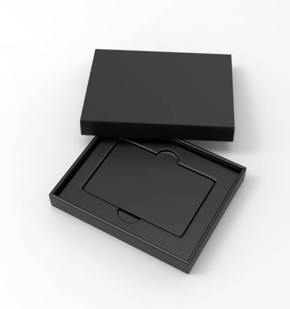 istock Rectangular hard cardboard gift card holder box for branding presentation and mock up template. 1994151322