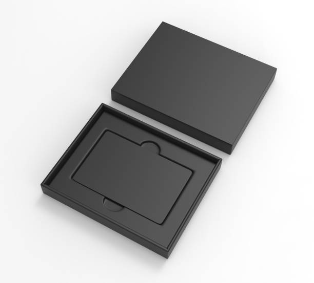 istock Rectangular hard cardboard gift card holder box for branding presentation and mock up template. 1994151323