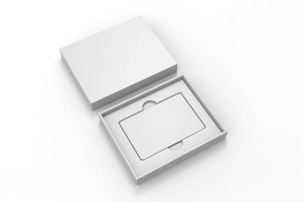 istock Rectangular hard cardboard gift card holder box for branding presentation and mock up template. 1994151325