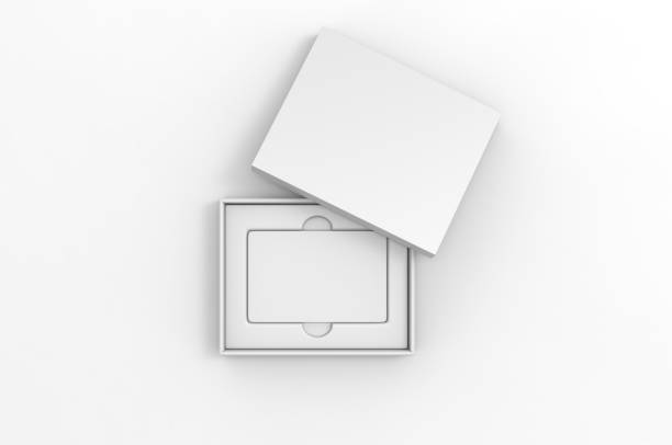 istock Rectangular hard cardboard gift card holder box for branding presentation and mock up template. 1994151504