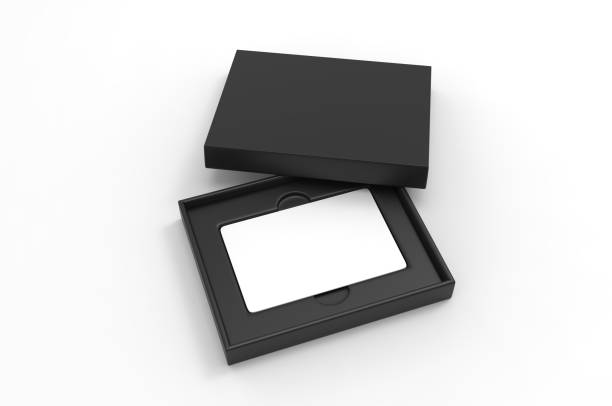 istock Rectangular hard cardboard gift card holder box for branding presentation and mock up template. 1994151837