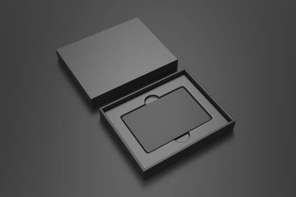 istock Rectangular hard cardboard gift card holder box for branding presentation and mock up template. 1994151900