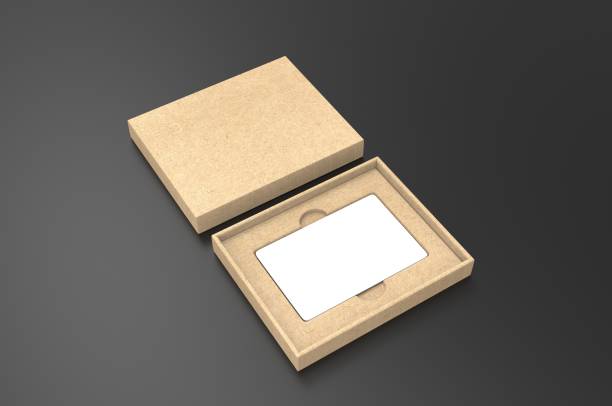 istock Rectangular hard cardboard gift card holder box for branding presentation and mock up template. 1994152378
