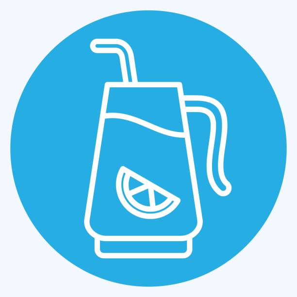 ilustraciones, imágenes clip art, dibujos animados e iconos de stock de icono agua infundida. relacionado con cócteles,símbolo de bebida. estilo de ojos azules. diseño sencillo editable. ilustración sencilla - brandy balloon