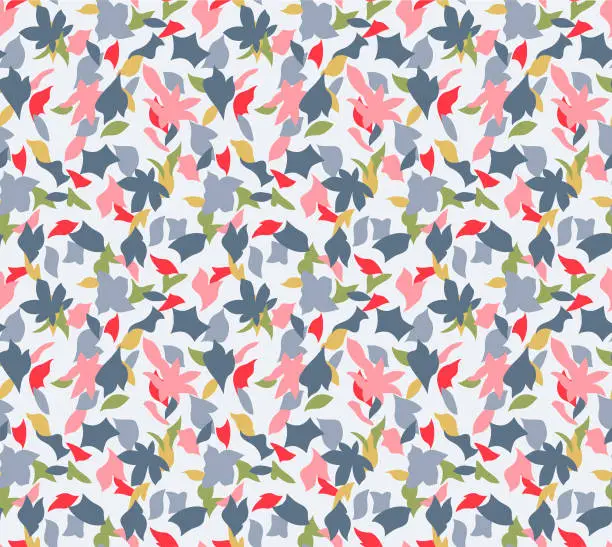 Vector illustration of Japanese Colorful Leaf Fall Vector Seamless Pattern