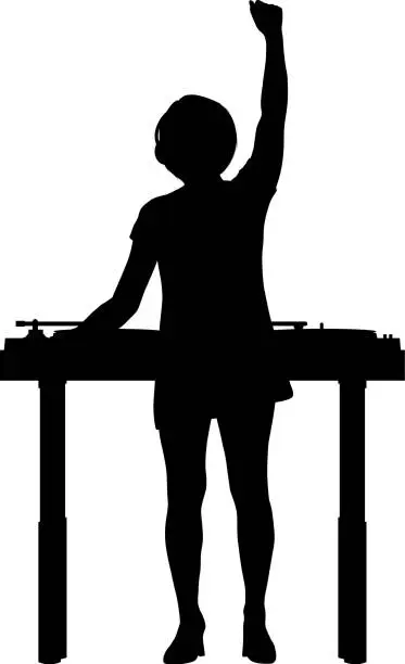 Vector illustration of DJ Silhouette