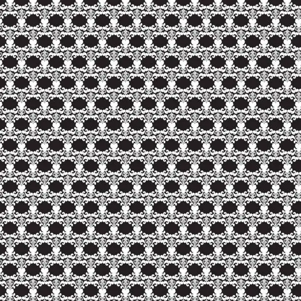 Vector illustration of Oriental vector classic pattern. Seamless black and white abstract background with repeating elements square style vector