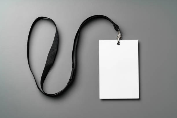 istock Blank nametag on gray background copy space 1994438209