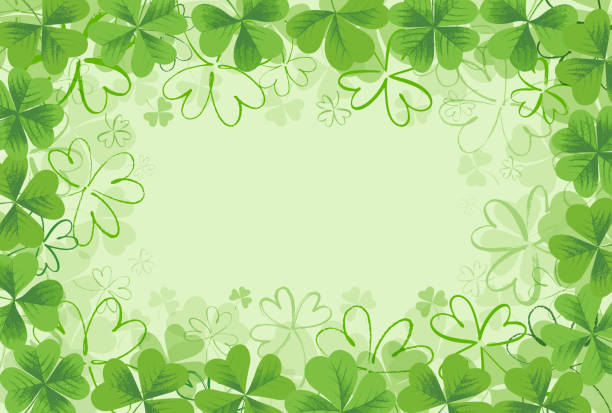 abstract vector background with clover - st patricks day day abstract backgrounds stock illustrations