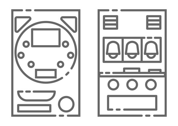Pachinko machine and slot machine icon material set Pachinko machine and slot machine icon material set pachinko machine stock illustrations