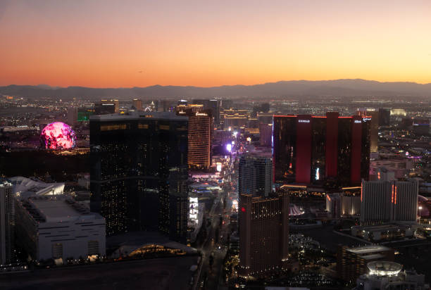 Las Vegas, Nevada, USA - November 7th, 2023: MSG Sphere at sunset on strip