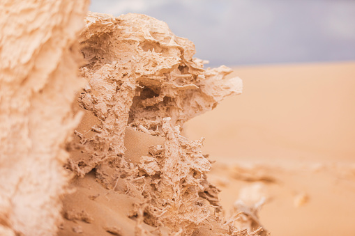 Close up of stalagmite in dry arid desert landscape scene Western Australia