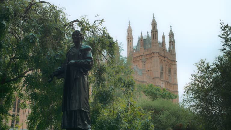 Emmeline Pankhurst Statue with Westminster Palace in the background