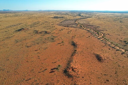 Vast plains in the central Australia