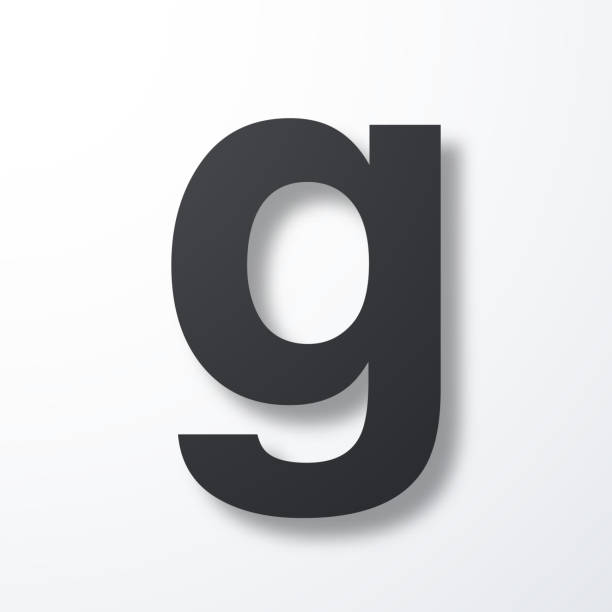 문자 g. 흰색 배경에 그림자가 있는 아이콘 - alphabet white background letter g three dimensional shape stock illustrations