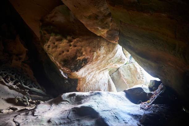istock Beautiful natural landscape. A cave in a rock with a 