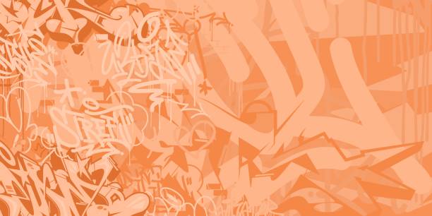 istock peach color Abstract Urban Style Hiphop Graffiti Street Art Vector Background Template 1994612616