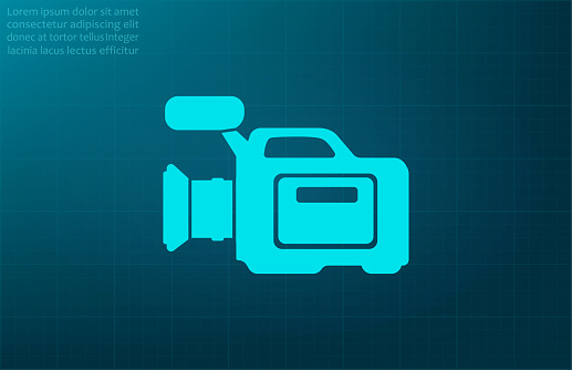 Camcorder, vector icon. A flat illustration of a video camera.