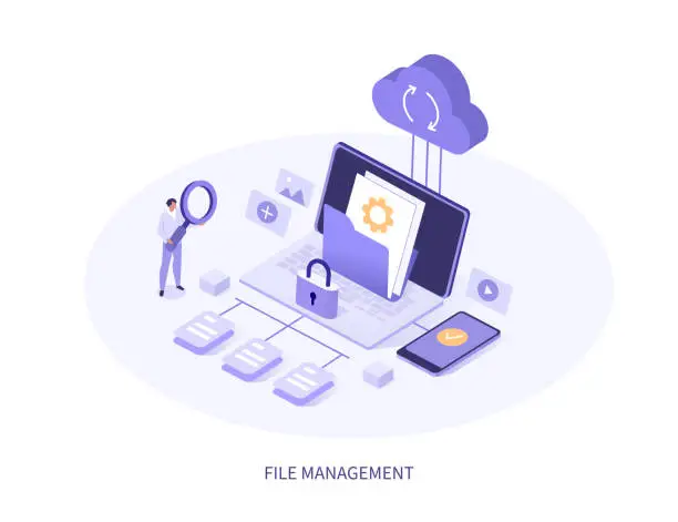 Vector illustration of file management