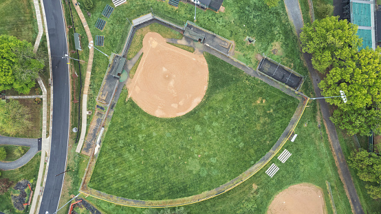 View from directly above a Little League Field.