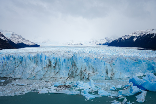 A photo of the Perito Moreno Glacier, one of Argentina's most significant natural wonders and a prominent tourist attractions.