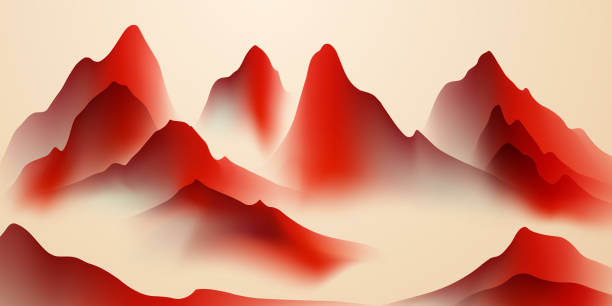 istock Modern design vector illustration of beautiful Chinese ink landscape painting. 1994673502