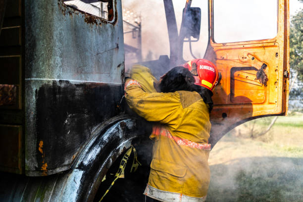 red fire Car, fire department in german, dramatic orange fire flame, voluntary fire brigade in Germany, volunteering concept, fire fighting and community assistance