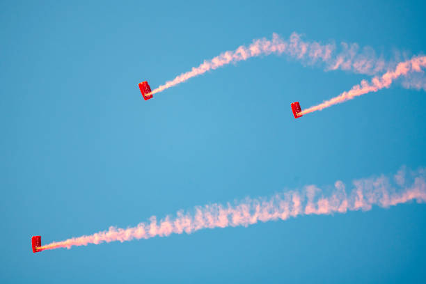 Doha, Qatar - February 01, 2024: Skydiving Team Lekhwiya Forces Katara events AFC Cup 2023
