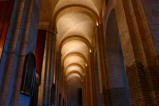 Interior of the Saint-Sernin basilica, Toulouse, Haute-Garonne