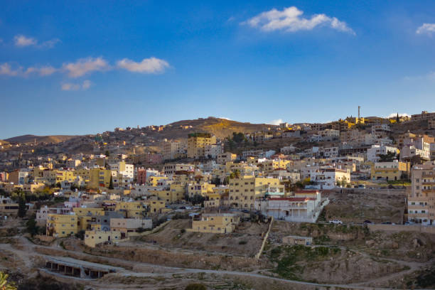 View of a mountain village, Wadi Musa, Jordan.