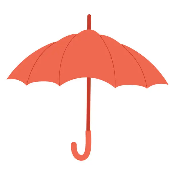 Vector illustration of Red opened umbrella