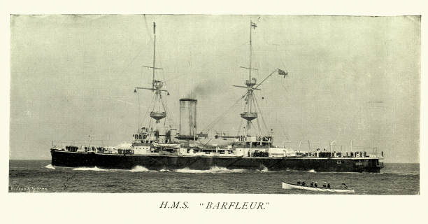 istock British Royal Navy warship, HMS Barfleur, Centurion-class pre-dreadnought battleship, 1890s, Victorian, 19th Century 1994812099