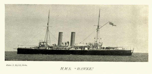 istock British Royal Navy warship, HMS Hawke, Edgar-class protected cruiser, 1890s, Victorian, 19th Century 1994813716