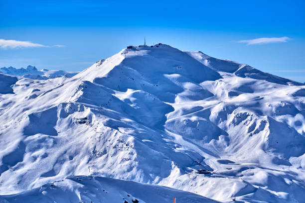 istock Breathtaking beautiful panoramic view on Snow Alps - snow-capped winter mountain peaks around French Alps mountains, The Three Valleys: Courchevel, Val Thorens, Meribel (Les Trois Vallees), France 1994831725