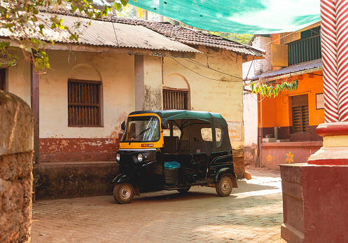 Indian tuk tuk on the street of Gokarna, Karnataka