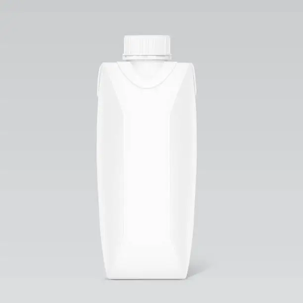 Vector illustration of Eight-sided shape bottle with edge cap mockup.