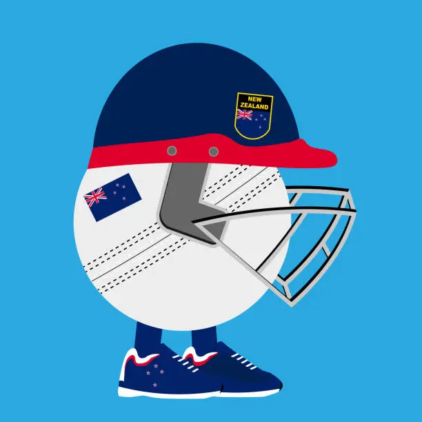 Vector illustration of New Zealand cricket