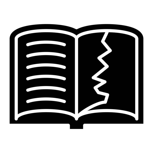 Teared Book Icon Teared Book icon vector image. Can be used for Library. teared stock illustrations