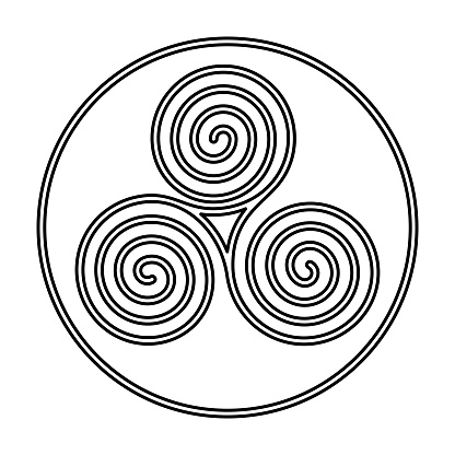 Triskele Symbol. The Triskelion Vector Illustration. Ancient Irish Celtic symbol.