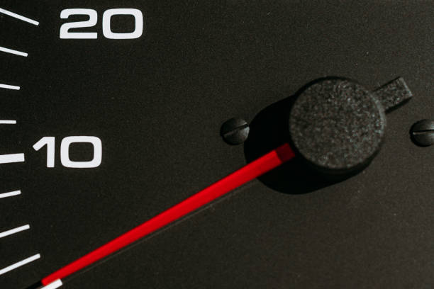 istock Car speedometer,Car dashboard,Arrow of odometer,tachometer.Close up.Selective focus. 1994956407